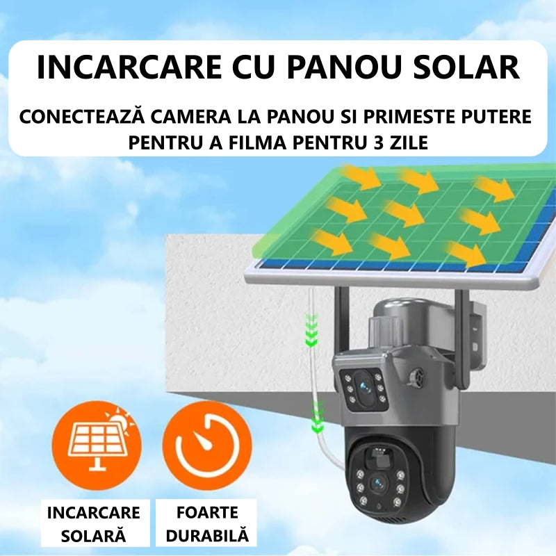 camera de supraveghere cu panou solar