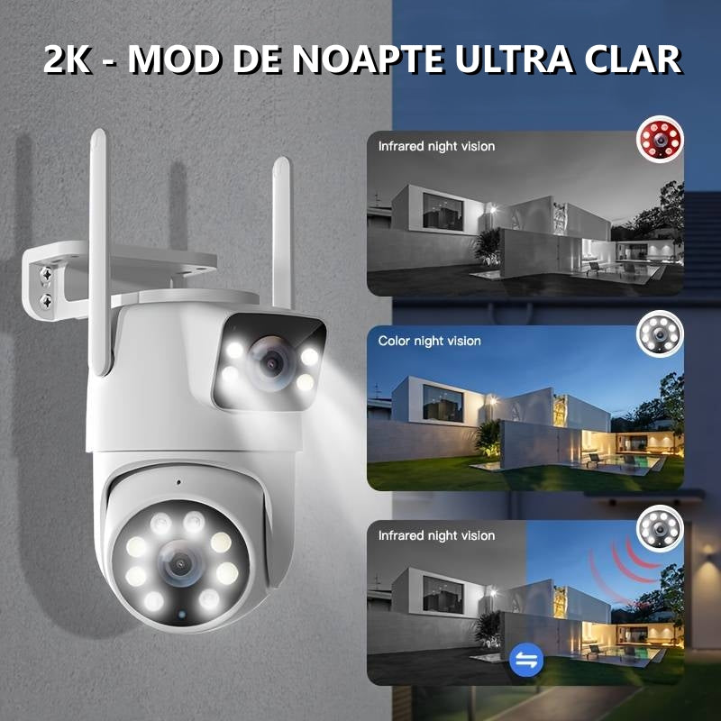 camera supraveghere 2 lentile wifi