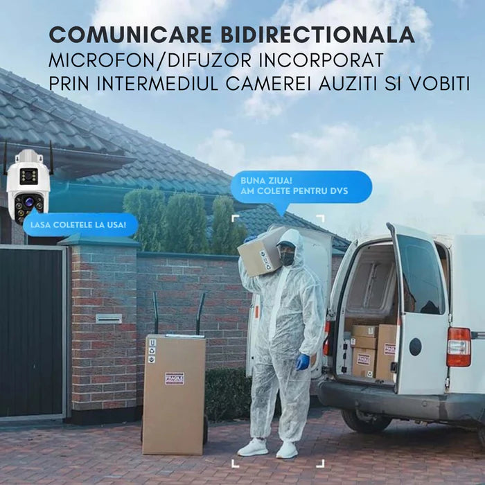 camera de supraveghere cu difuzor microfon