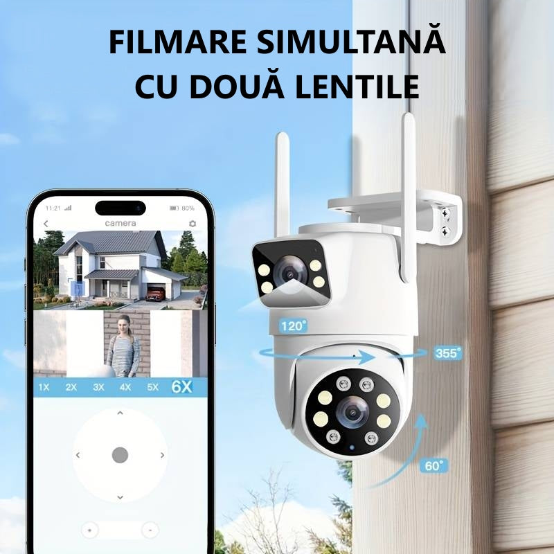 camera supraveghere 2 lentile wifi